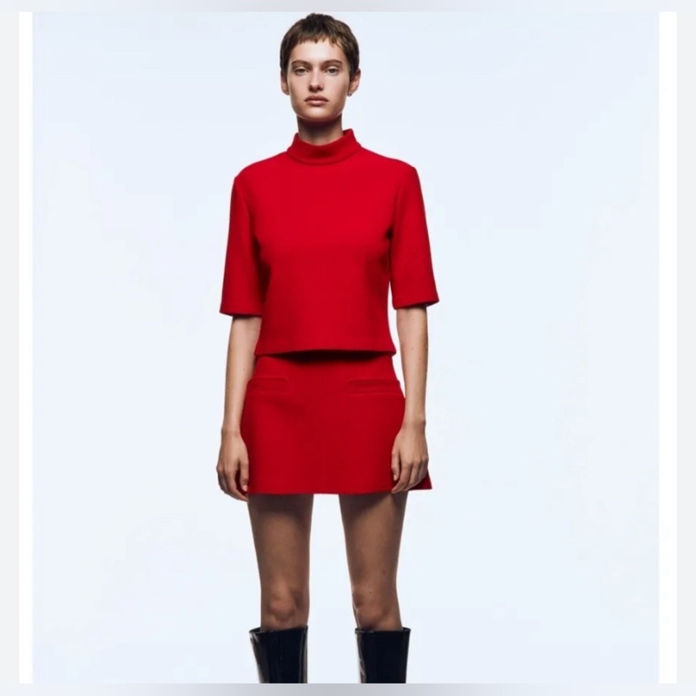 Red Zara Mini Skirt Size L